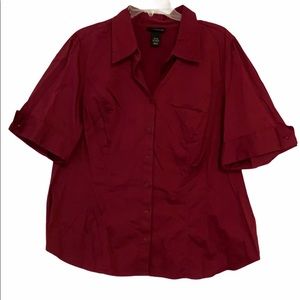 Lane Bryant Deep Burgundy Button Down Blouse
